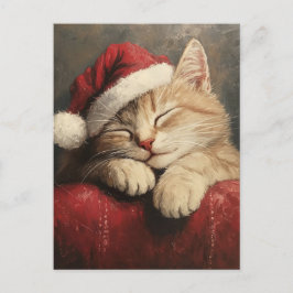 Cute och Mysigt julklapp i Santa Hat Vykort