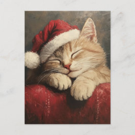 Cute och Mysigt julklapp i Santa Hat Vykort