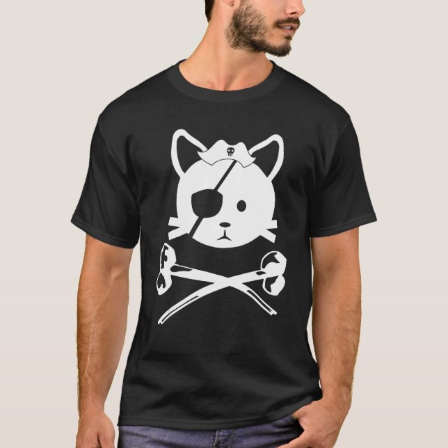 Cute och Pirat Kids Cat 3 T Shirt (Framsida)