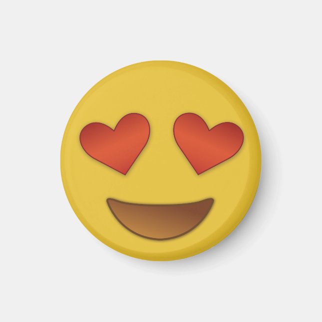 Cute och pyttehjärta för ögon-emoji magnet (Framsidan)