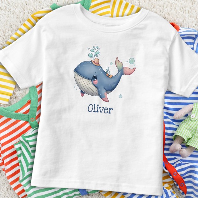 Cute och Quirky Little Whale T Shirt (Skapare uppladdad)