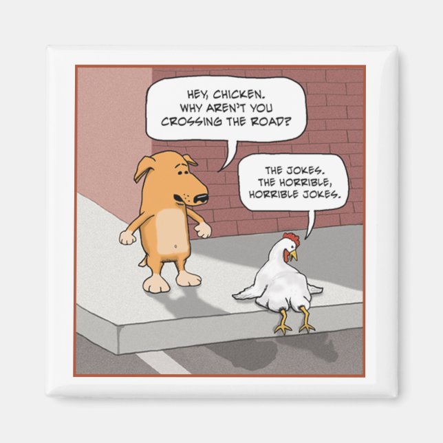 Cute och Rolig hund och kyckling Magnet (Framsidan)