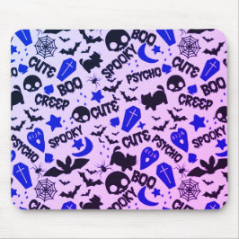 Cute och Roligt Lila, Blue och Black Halloween Musmatta