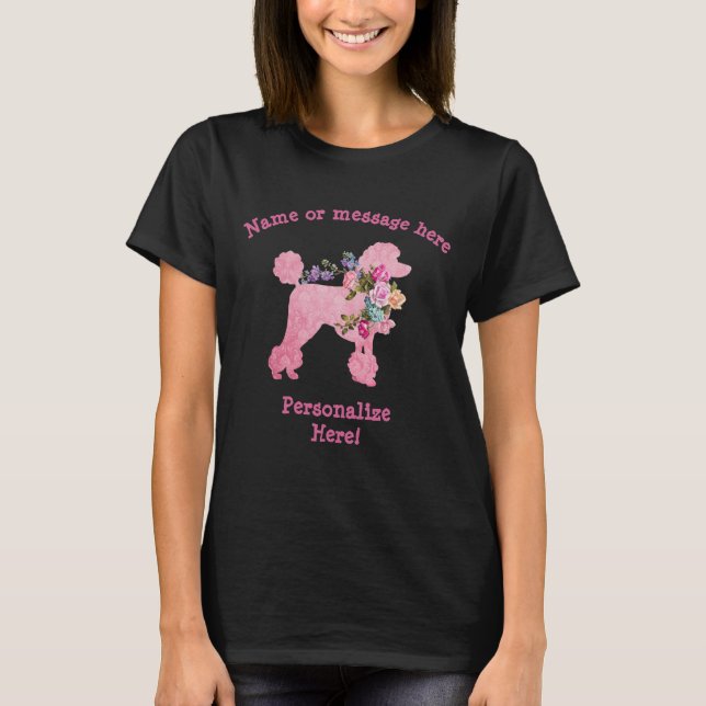 Cute och Roligt Rosa Pudel-kvinnans T-Shirt (Framsida)