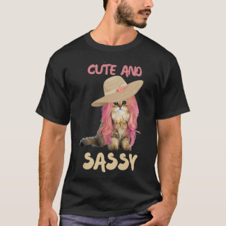 Cute och Sassy Kattunge med hög premie T Shirt