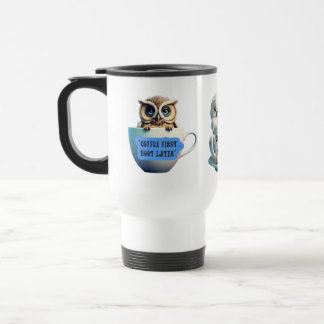 Cute och Sassy Uggla Stickers anpassar kaffe Resemugg