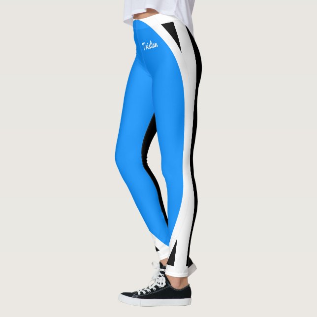 Cute och Sexy Blue White och Black Leggings (Vänster)