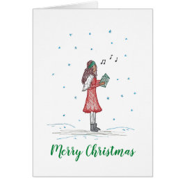 Cute och Simple Caroler-julkort Hälsningskort