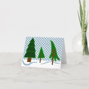 Cute och Simple Evergreens i Snö Helgdag Card Helgkort