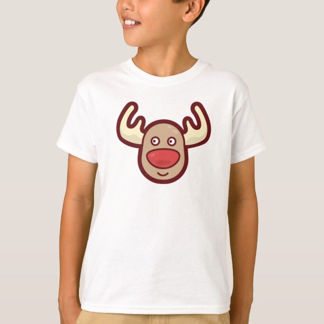 Cute och Simple Rudolf Reindeer | Sleeve Shirt Tee Shirt (Framsida)