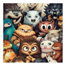 Cute och skrämmande små monster