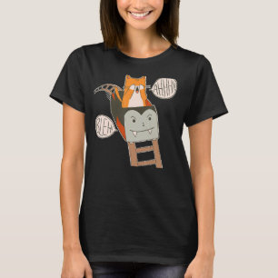 Cute och Skrämt rullar Underlägg katt T Shirt