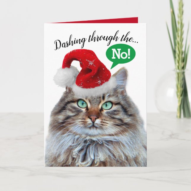 Cute och slungor genom Snö-katten Helgkort (Framsida)