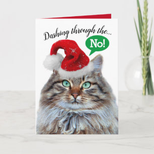 Cute och slungor genom Snö-katten Helgkort