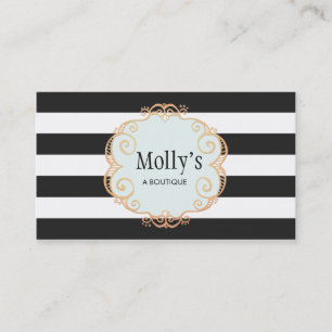 Cute och Snyggt Black and White Stripe Mönster Visitkort