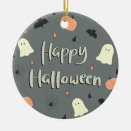 Cute och Spooky Happy halloween Julgransprydnad Keramik