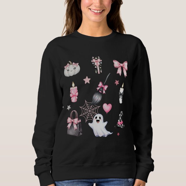 Cute och Spooky Happy halloween Season Ghost T Shirt (Framsida)