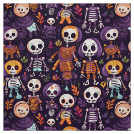 Cute och spooky-skelett som korsar mönster tyg