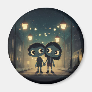 Cute och Spooky Zombies i Kärlek - Magnet