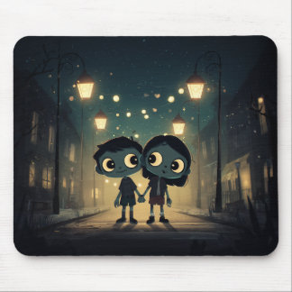 Cute och Spooky Zombies i Kärlek - Mousepad Musmatta
