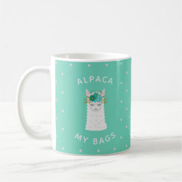 Cute och Trendig Alpaca | Turkos Kaffemugg