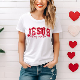 Cute och Trendig Jesus är min Valentine Faux Sequi T Shirt
