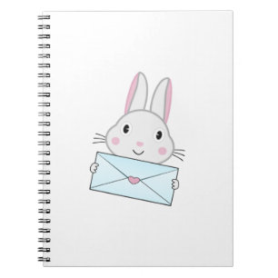 Cute och underbar Bunny som håller Kärlek Brev Anteckningsbok