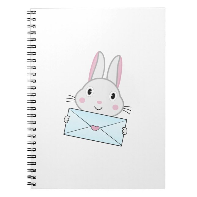 Cute och underbar Bunny som håller Kärlek Brev Anteckningsbok (Framsidan)
