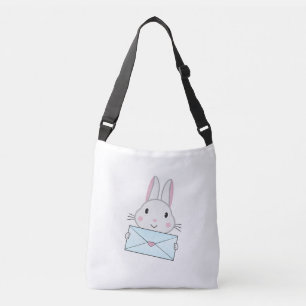 Cute och underbar Bunny som håller Kärlek Brev Axelväska