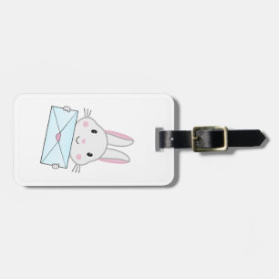 Cute och underbar Bunny som håller Kärlek Brev Bagagebricka