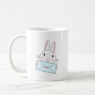 Cute och underbar Bunny som håller Kärlek Brev Kaffemugg
