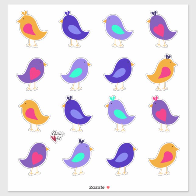 Cute och Whimistics Birdies Klistermärken (Ark)
