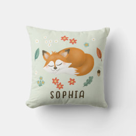 Cute och Whimsical Forest Fox Fall Kudde