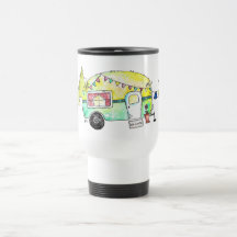 Cute och Whimsical Retro Lycklig Camper