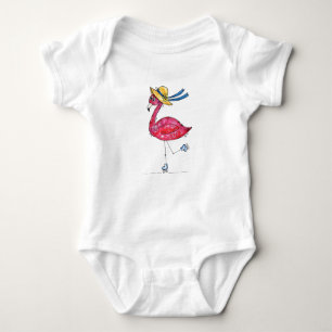 Cute och Whimsical Rosa Flamingo på Skates T Shirt