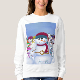 Cute och Whimsical Snögubbars T-Shirt