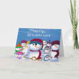Cute och Whimsics-Snögubbar Helgkort