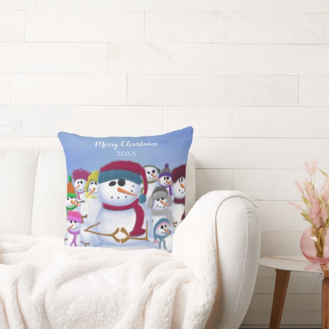 Cute och Whimsics-Snögubbar Kudde (Soffa)