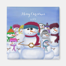 Cute och Whimsics-Snögubbar Magnet