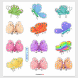 Cute och Whimsique Butterflies Klistermärken