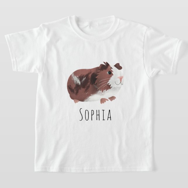 Cute och Whimsity Spotty Guinea Tecknad Gris T Shirt (Laydown)