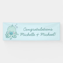 Cute Octopus Baby Shower Kawaii Blue Boy