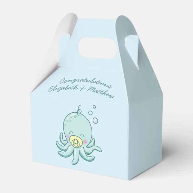 Cute Octopus Baby Shower Kawaii Presentaskar (Framsidan Sidan)