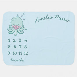 Cute Octopus Baby Shower Kawaii Rosa Girl Girl Bebisfilt