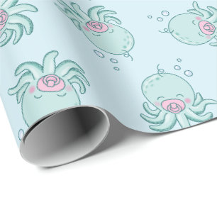 Cute Octopus Baby Shower Kawaii Rosa Girl Girl Presentpapper