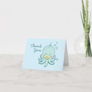Cute Octopus Baby Shower Kawaii Tack Kort