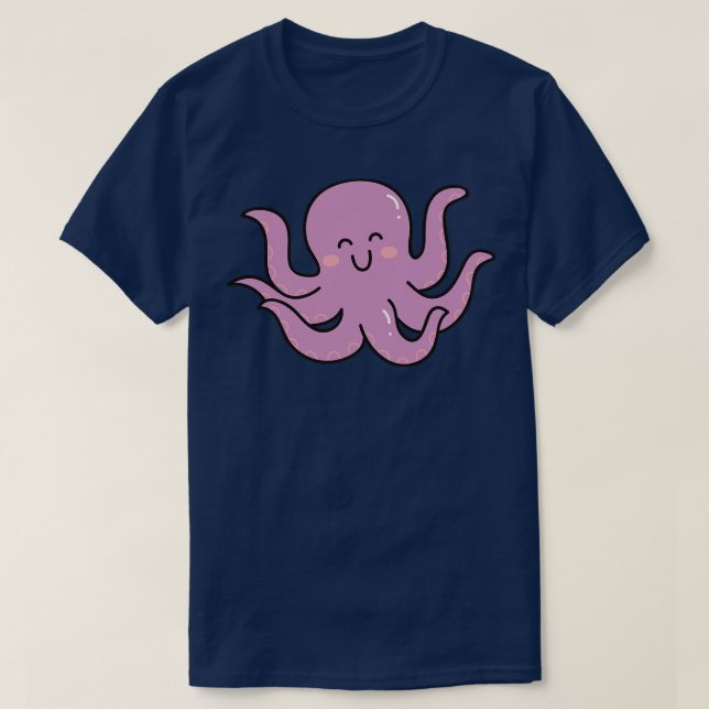 Cute Octopus Doodle T Shirt (Design framsida)