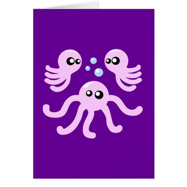 Cute Octopus Hälsningskort (Framsidan)
