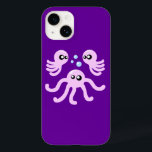 Cute Octopus iphone case<br><div class="desc">Det här kawaii-bläcket är så sött och söt att bubblor blåser i ett lila hav! Han har till och med tagit med två av sina vänner för att gå med party! Den här söta bläckfisken iphone case gör perfekten till älskare av söta konst och illustrationer, bläckfisk fläkt, spädbarn, barn och...</div>