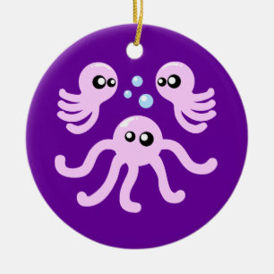 Cute Octopus Julgransprydnad Keramik